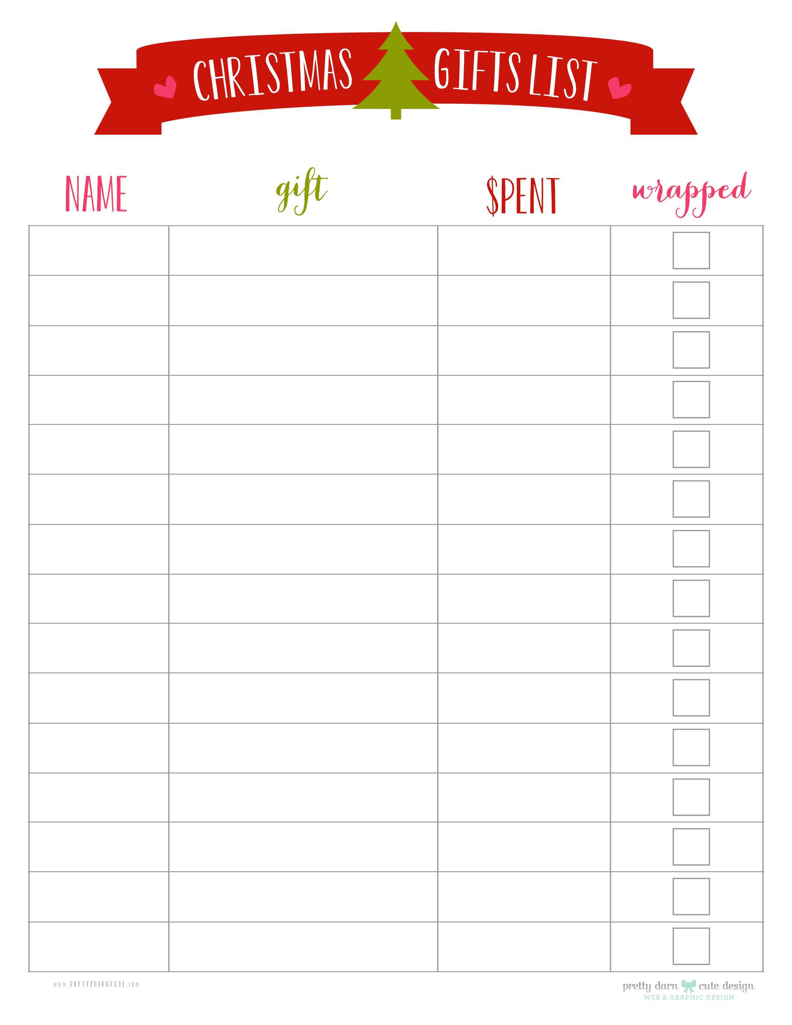 Christmas List Printable, In Case I Decide To Feel Organized With Christmas Card List Template