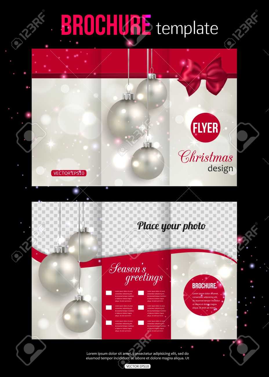 Christmas Trifold Brochure Template. Abstract Flyer Design With.. Within Christmas Brochure Templates Free