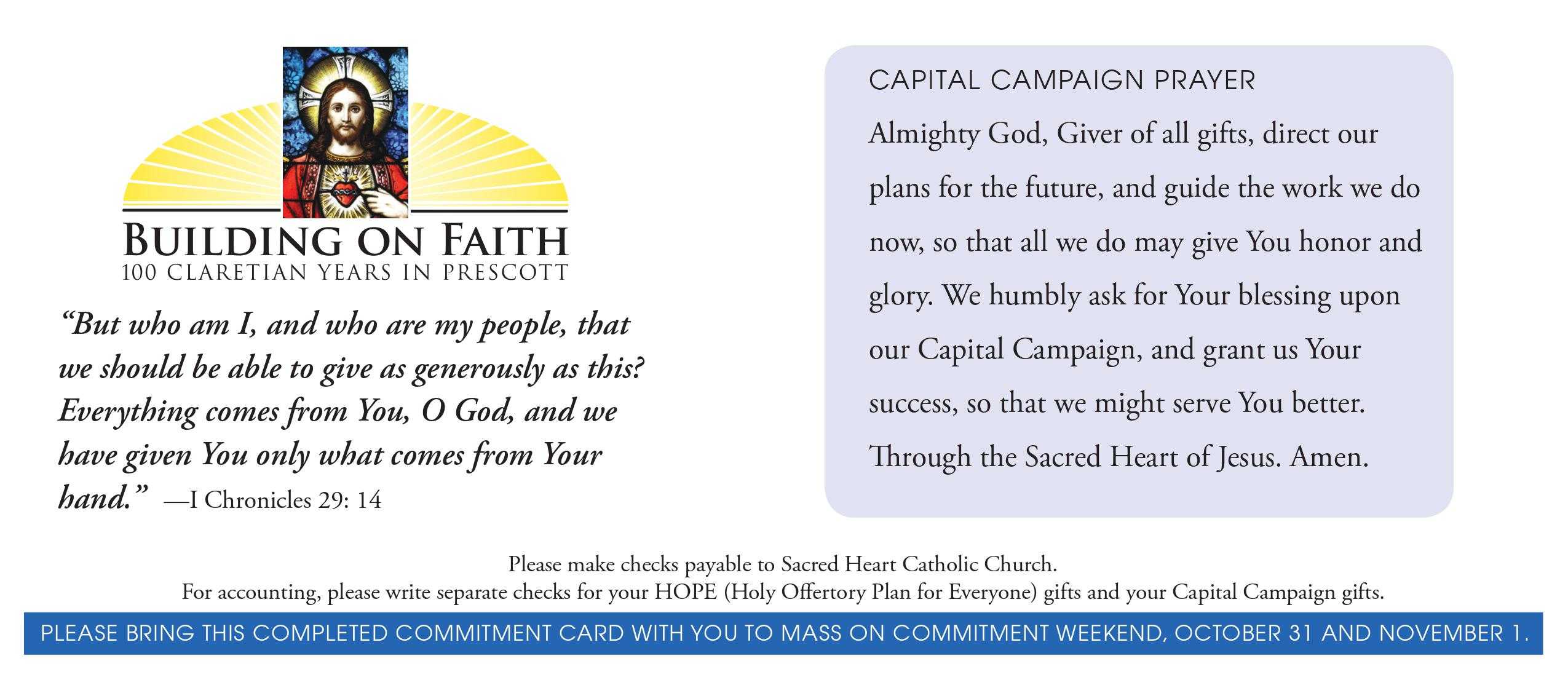 Church Capital Campaign Pledge Card Samples In Pledge Card Template For Church