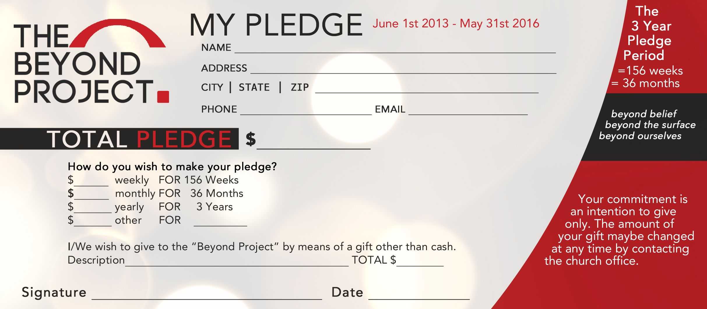 Church Pledge Form Template Hausn3Uc | Capital Campaign In Fundraising Pledge Card Template