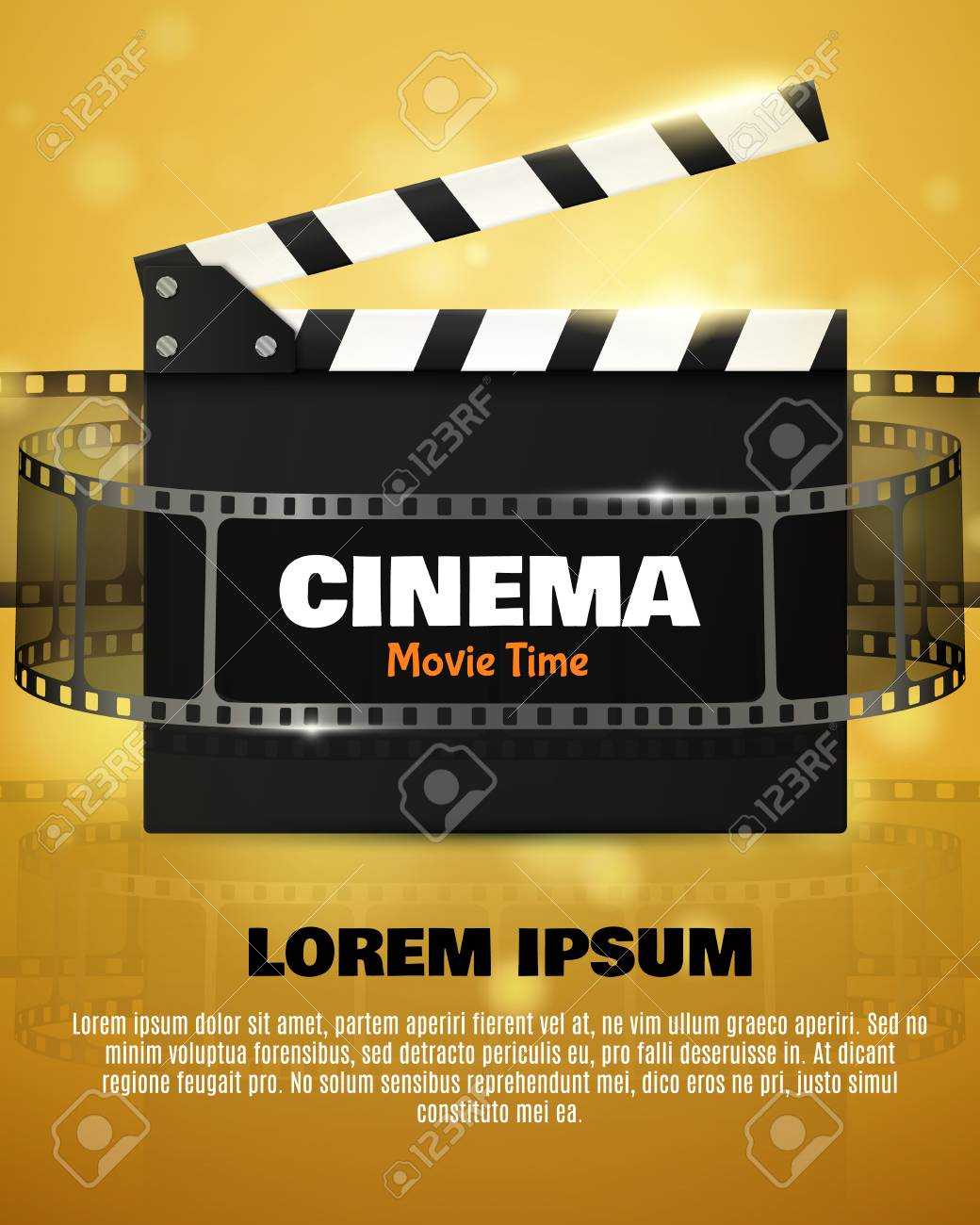 Cinema Flyer Or Poster. Vector Illustration. Film Festival Template Throughout Film Festival Brochure Template