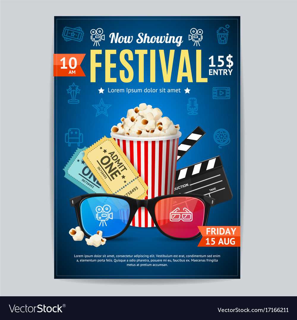 Cinema Movie Festival Poster Card Template Inside Film Festival Brochure Template