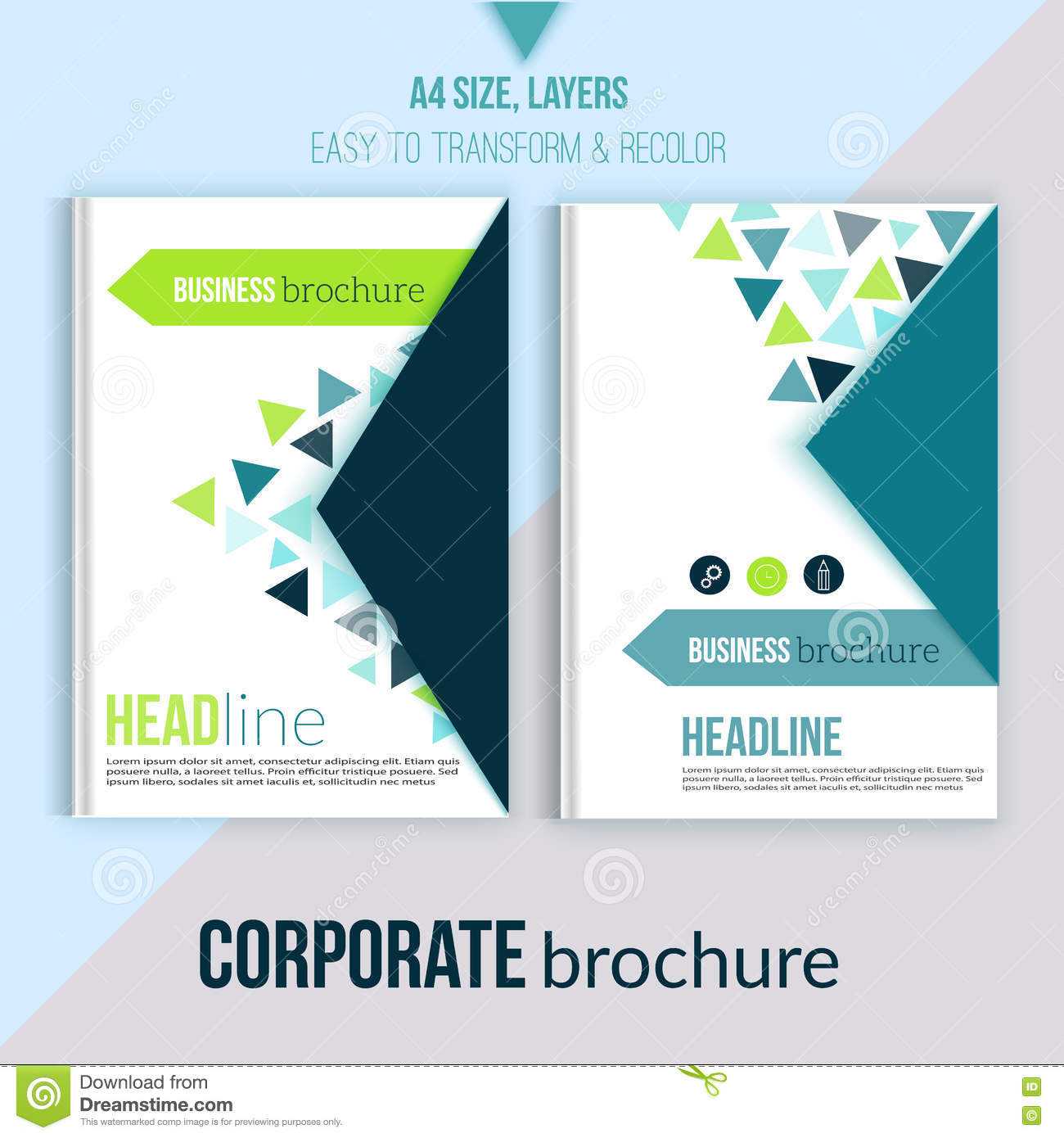 Clean Brochure Design, Annual Report, Cover Template With Regard To Annual Report Template Word Free Download