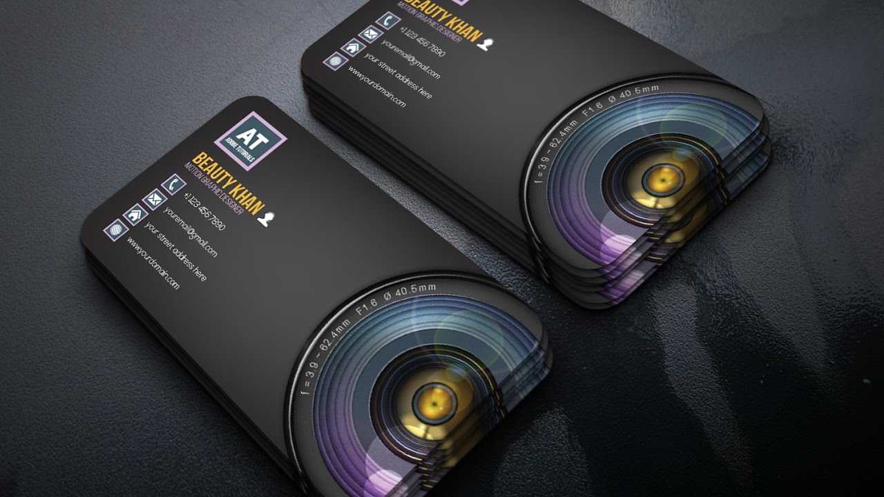 Clean Photography Business Card Design | Adobe Tutorials Intended For Photography Business Card Template Photoshop
