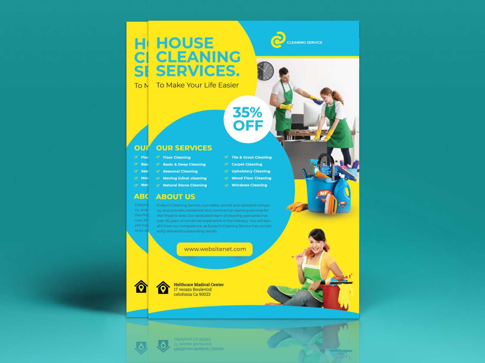 Cleaning Flyer Templateeliyas Ali On Dribbble Within Commercial Cleaning Brochure Templates