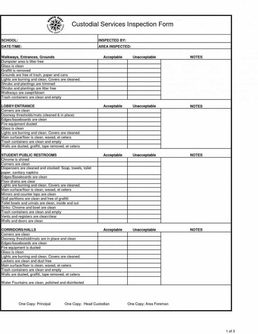Cleaning Inspection Report Template Within Cleaning Report Template