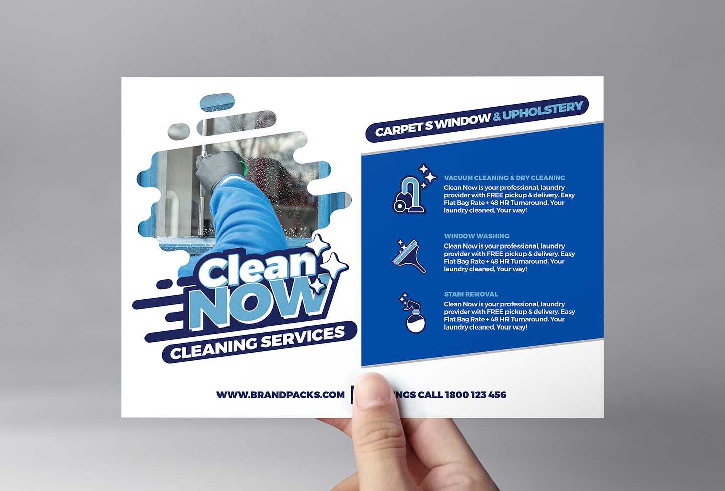 Cleaning Service Flyer Template In Psd, Ai & Vector – Brandpacks In Commercial Cleaning Brochure Templates