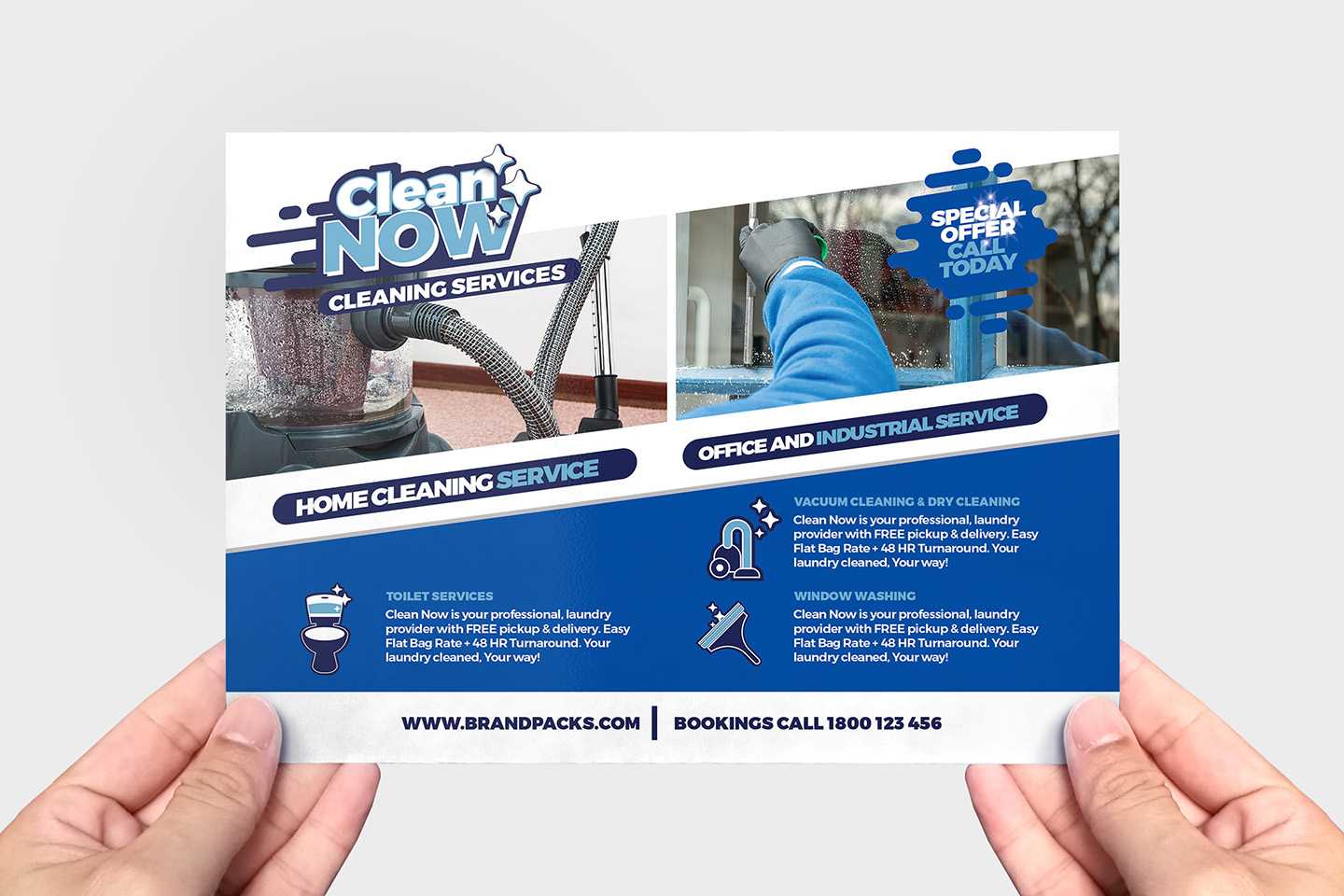 Cleaning Service Flyer Template In Psd, Ai & Vector – Brandpacks Within Commercial Cleaning Brochure Templates