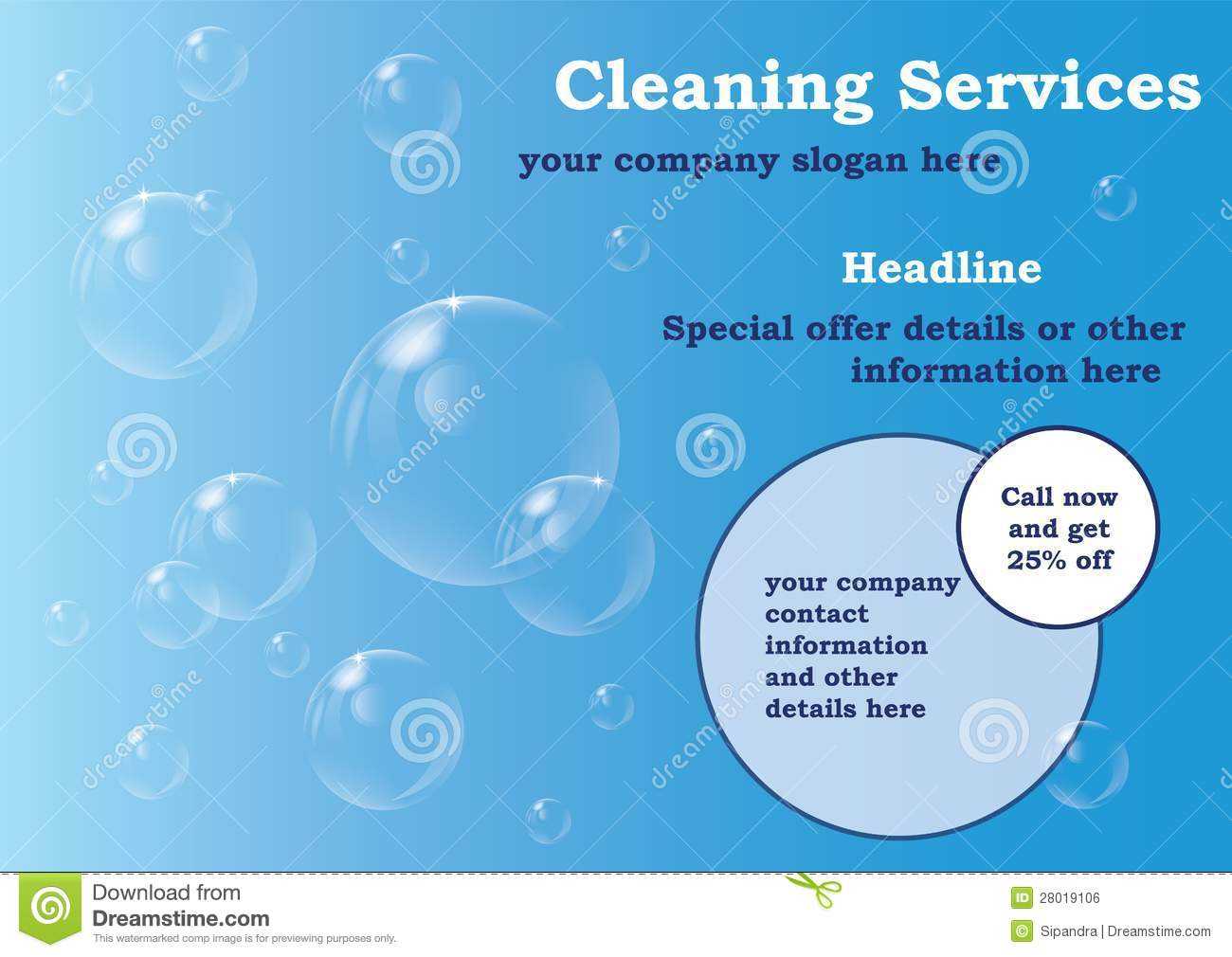 Cleaning Services Flyer Template Stock Illustration Inside Cleaning Brochure Templates Free