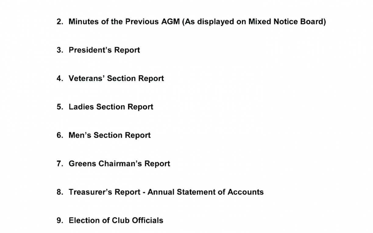 Club Agm Agenda Template – Bino.9Terrains.co Sample Agm With Regard To Treasurer's Report Agm Template