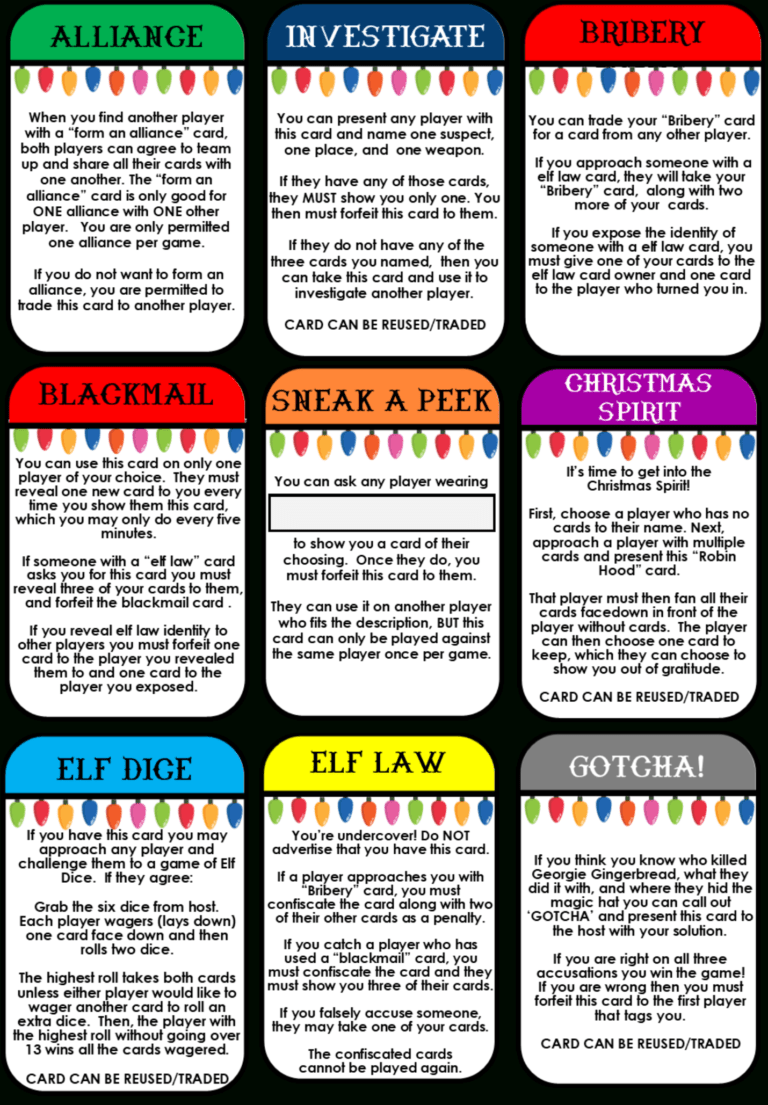 Clued In Murder Mystery Christmas Scavenger Hunt Printable For Clue