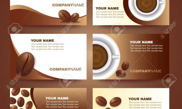 Coffee Business Card Template Vector Set Design inside Coffee Business Card Template Free