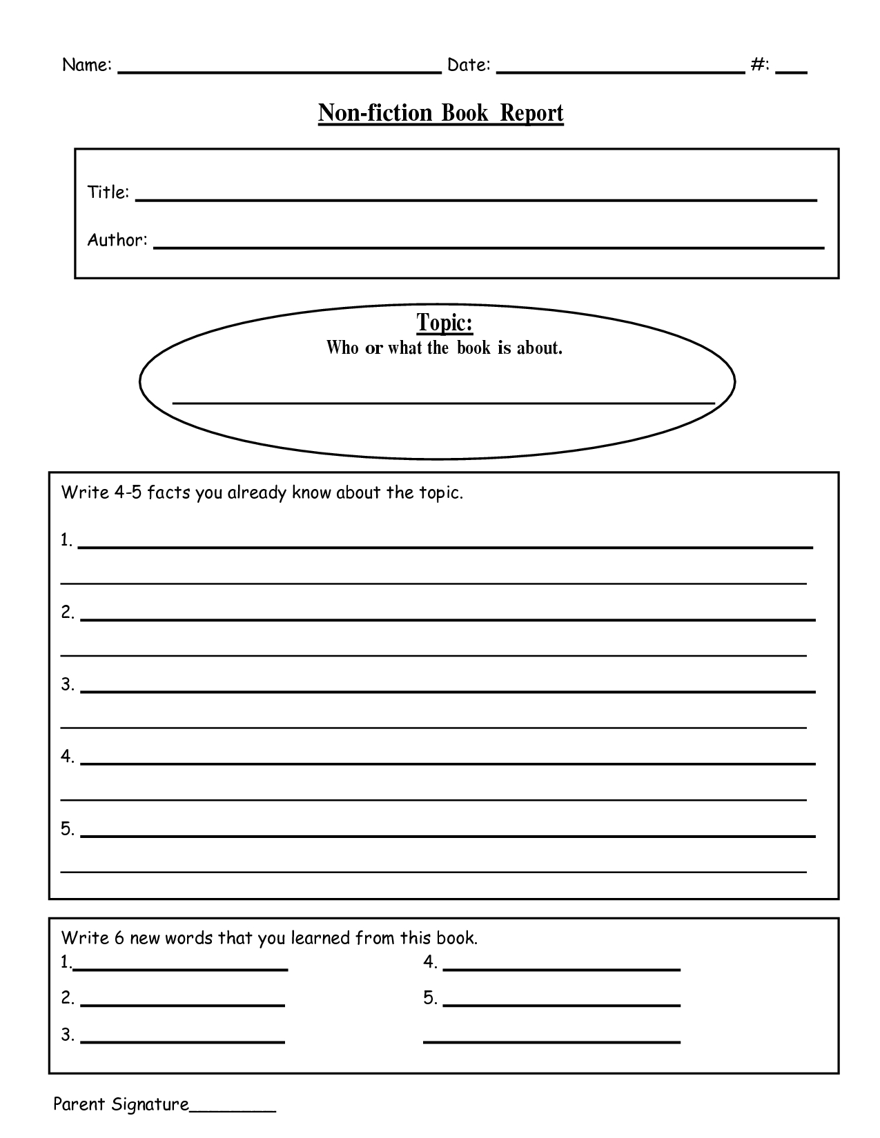 College Book Report Template Non Fiction The 15 Reasons Within Middle School Book Report Template