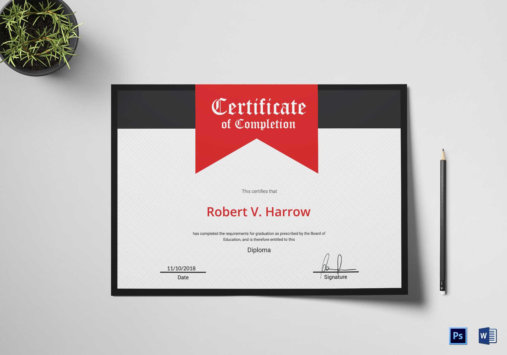 College Graduation Completion Certificate Template With Regard To College Graduation Certificate Template