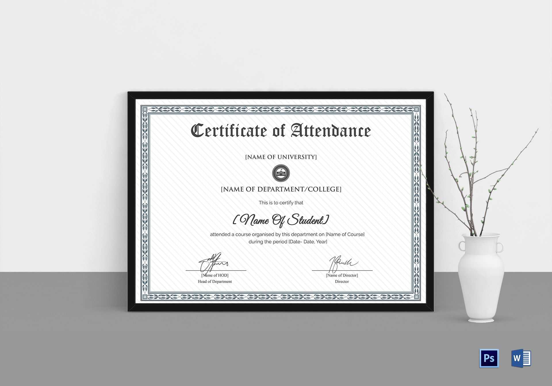 College Students Attendance Certificate Template Throughout Attendance Certificate Template Word