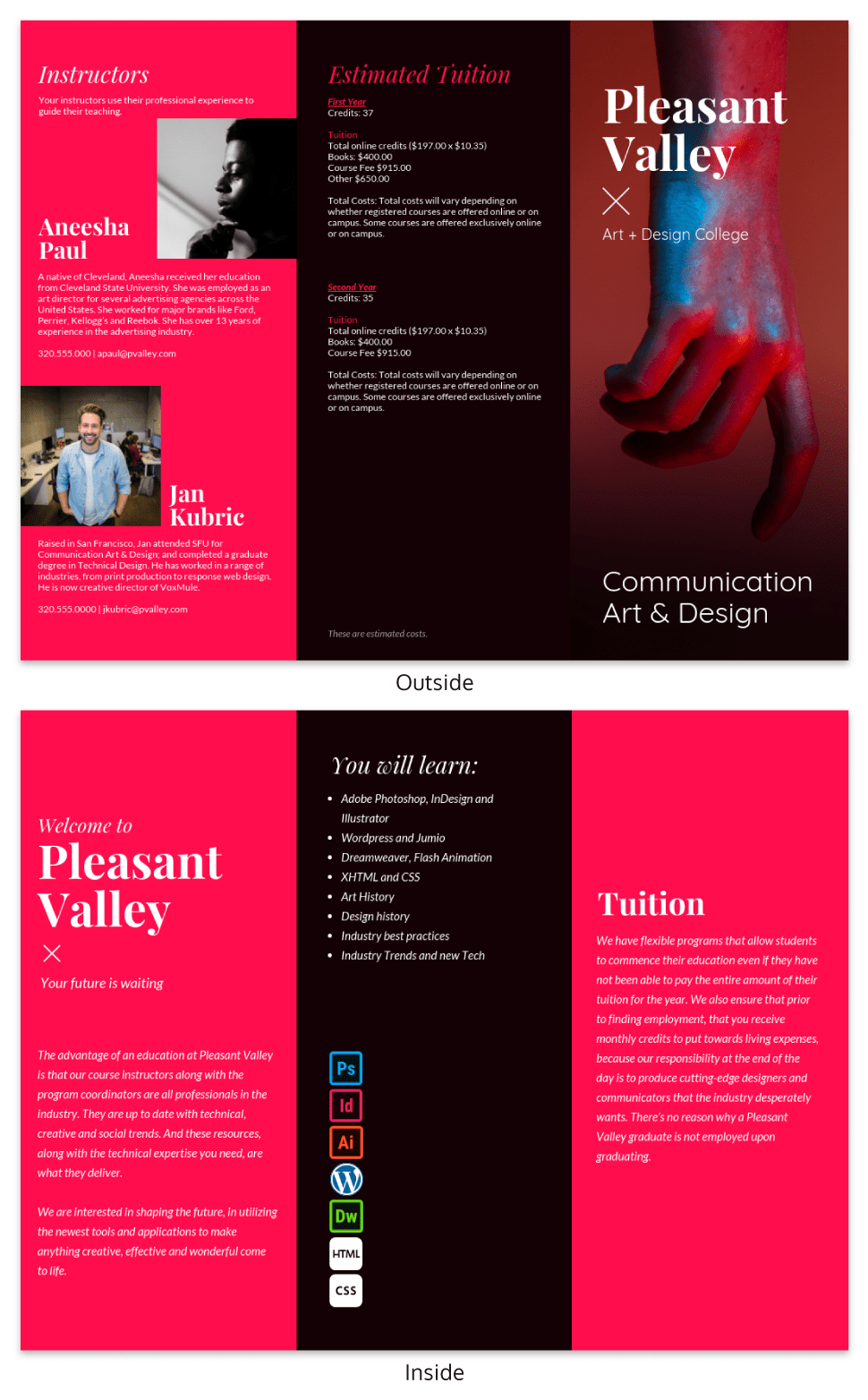 College Tri Fold Brochure Template – Venngage Pertaining To Tri Fold School Brochure Template