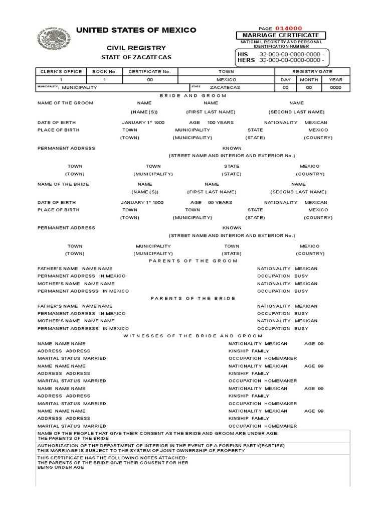 Colombian Birth Certificate Translation Template Translate Pertaining To Mexican Marriage Certificate Translation Template