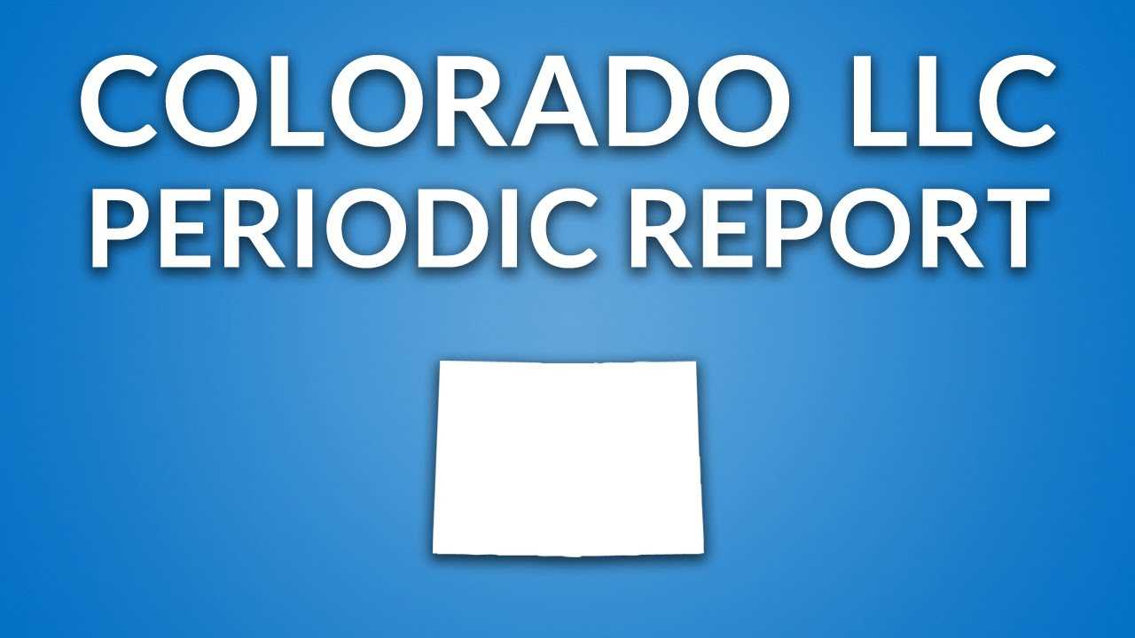 Colorado Llc – Annual Report (Periodic Report) Inside Llc Annual Report Template