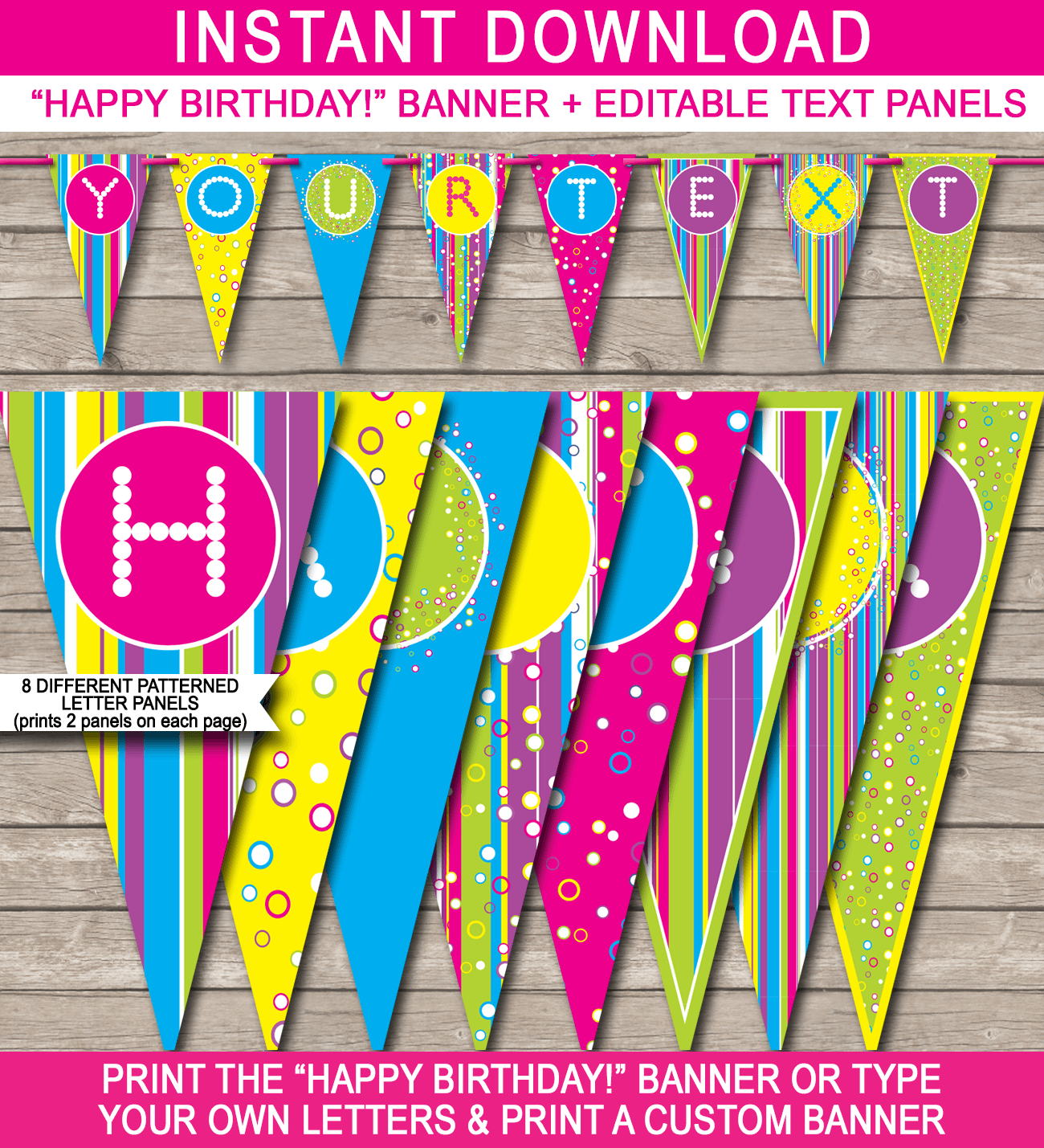 Colorful Banner Template Intended For Diy Birthday Banner Template