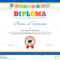 Colorful Diploma Certificate Template For Kids In Vector In Certificate Of Achievement Template For Kids