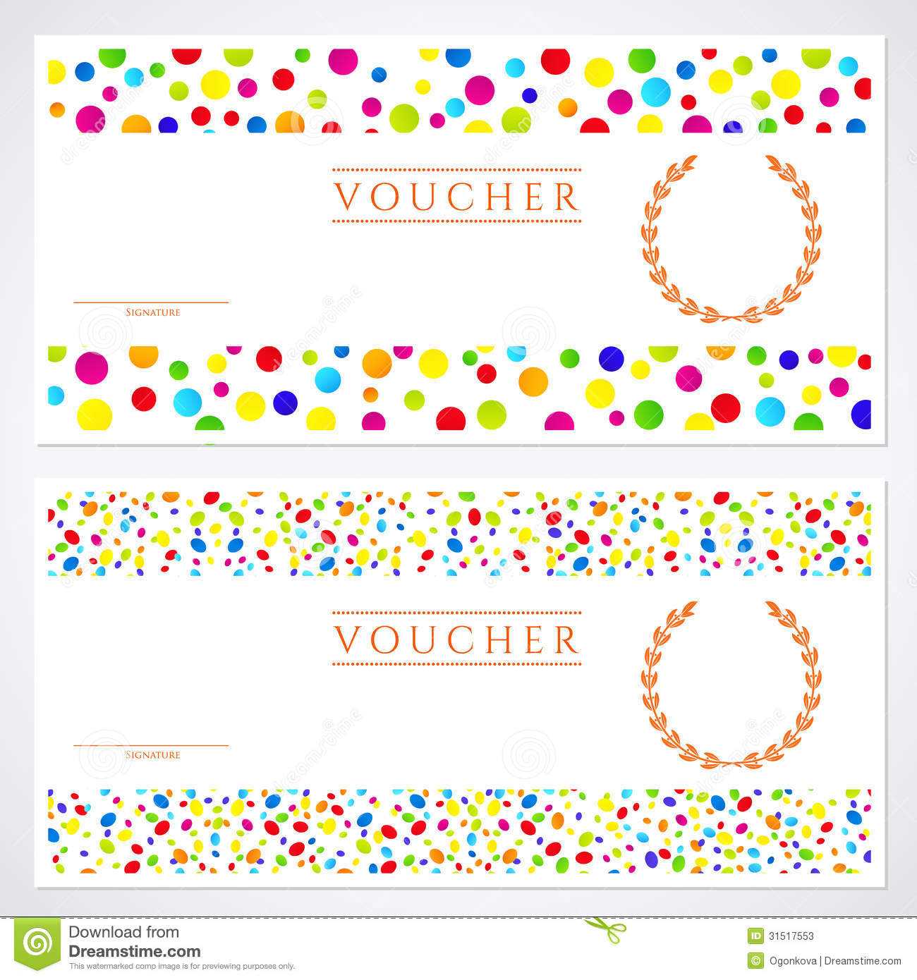 Colorful Gift Certificate (Voucher) Template Stock Vector Pertaining To Kids Gift Certificate Template