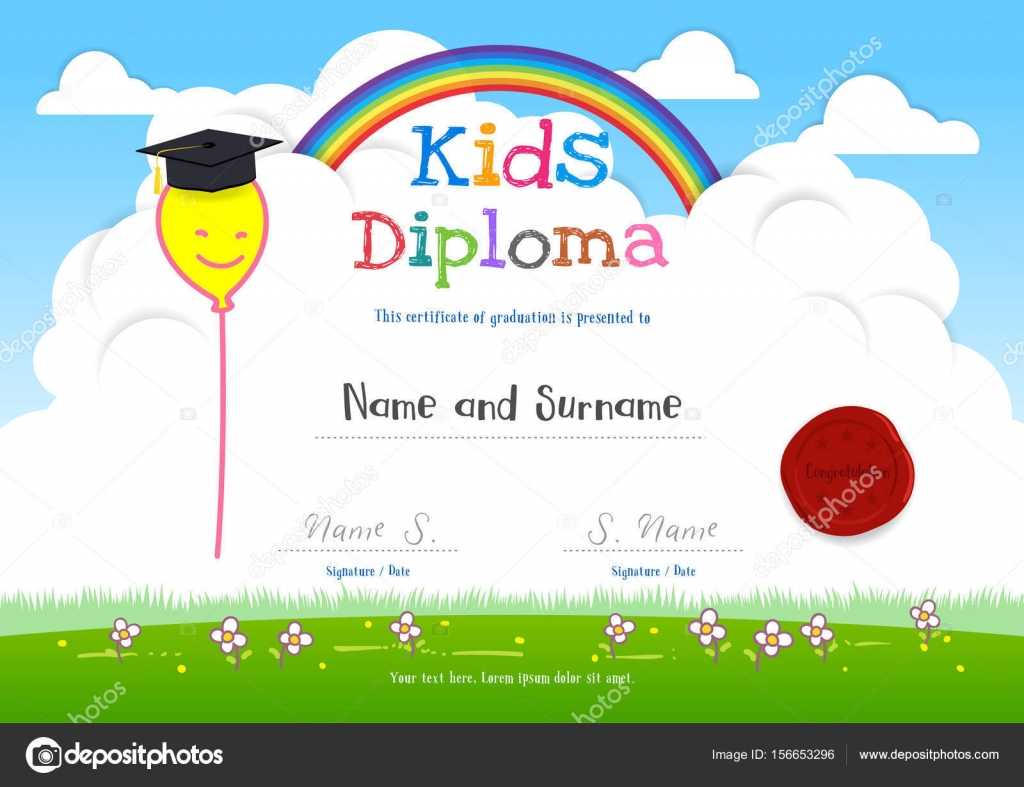Colorful Kids Summer Camp Diploma Certificate Template In With Regard To Children's Certificate Template