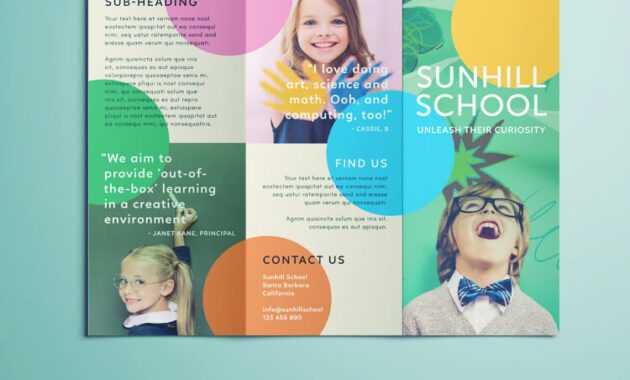 Colorful School Brochure - Tri Fold Template | Download Free regarding School Brochure Design Templates