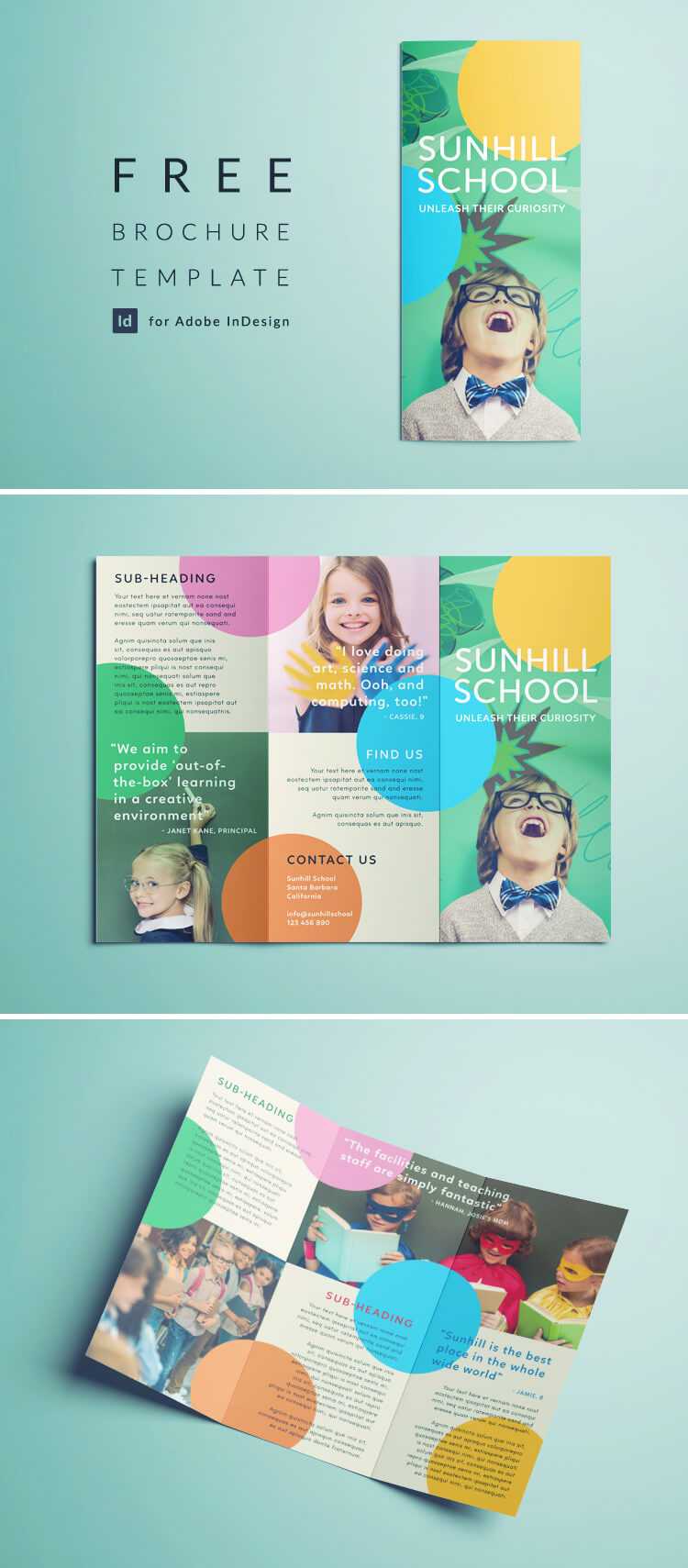 Colorful School Brochure – Tri Fold Template | Download Free Within Play School Brochure Templates