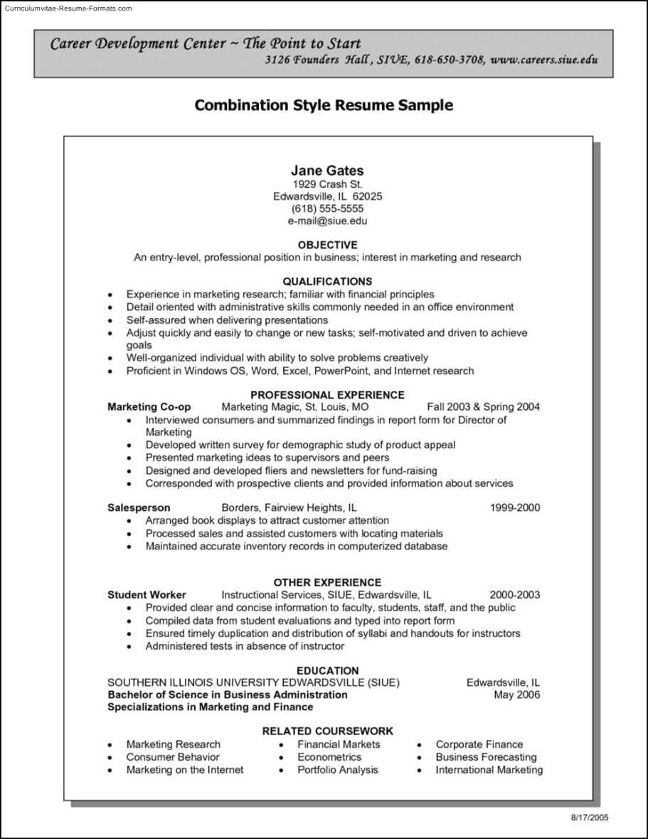 Combination Resume Template Word Free Samples Examples Intended For Combination Resume Template Word