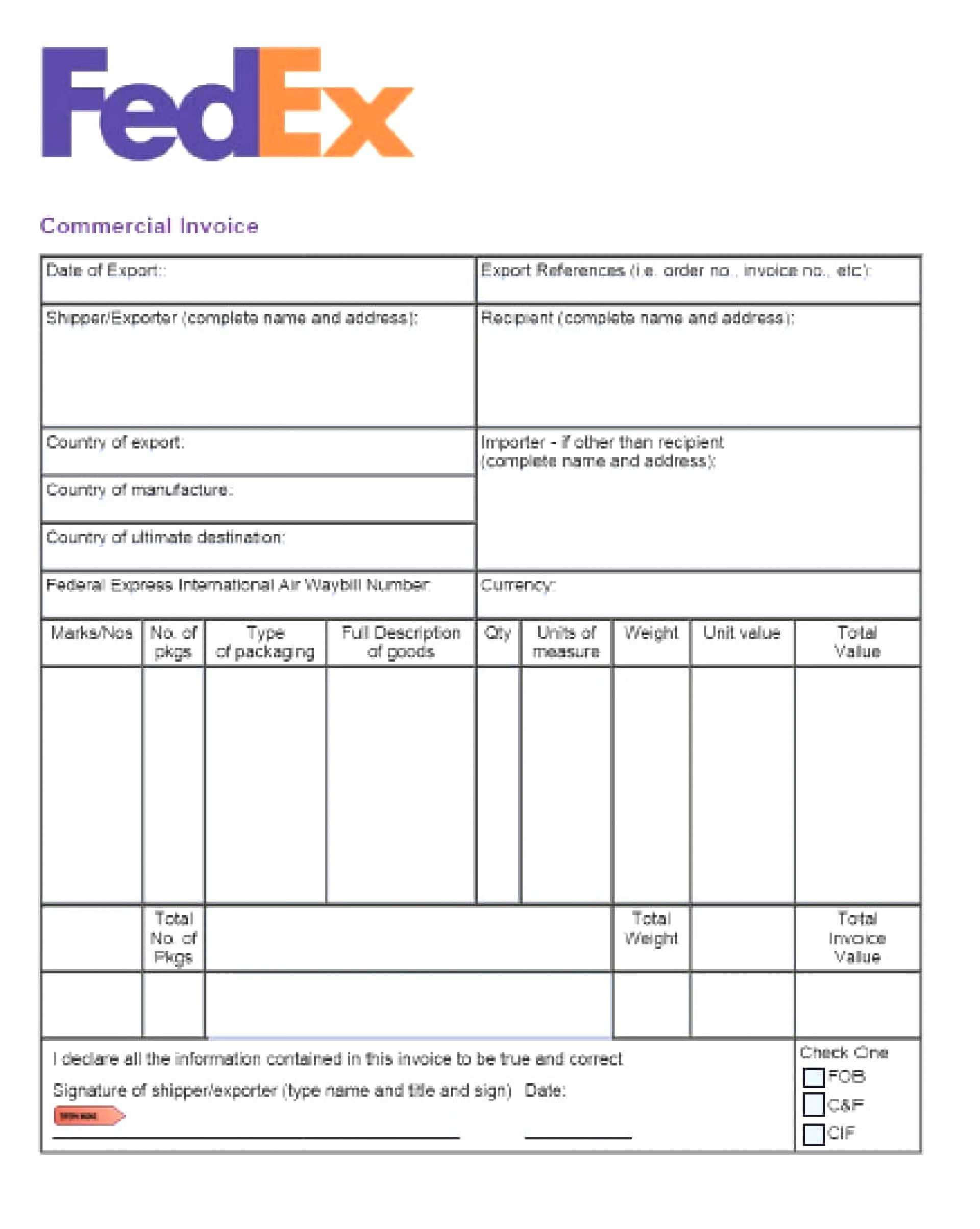 Commercial Invoice Template Word Doc – Atlantaauctionco Regarding Commercial Invoice Template Word Doc