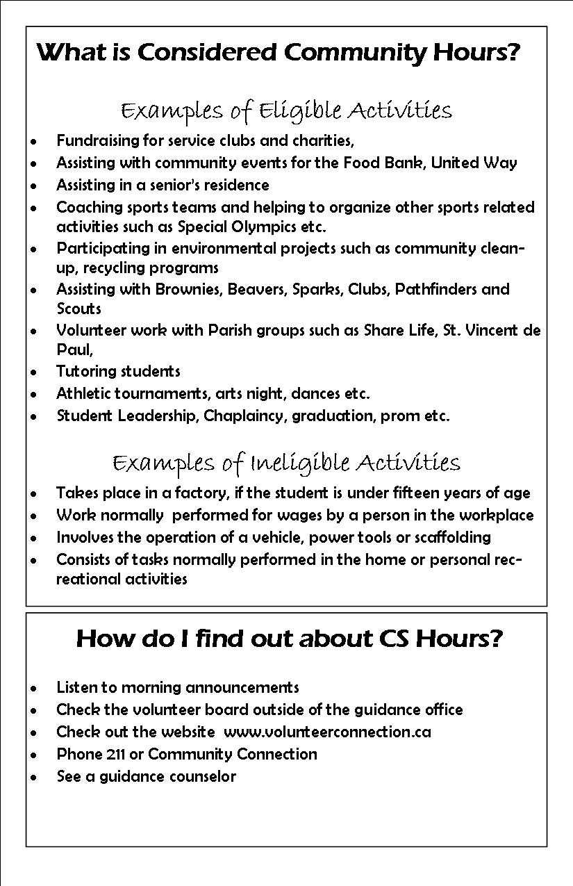 Community Involvement Form - Jean Vanier Catholic High School throughout Community Service Template Word Community Involvement Form – Jean Vanier Catholic High School Throughout Community Service Template Word