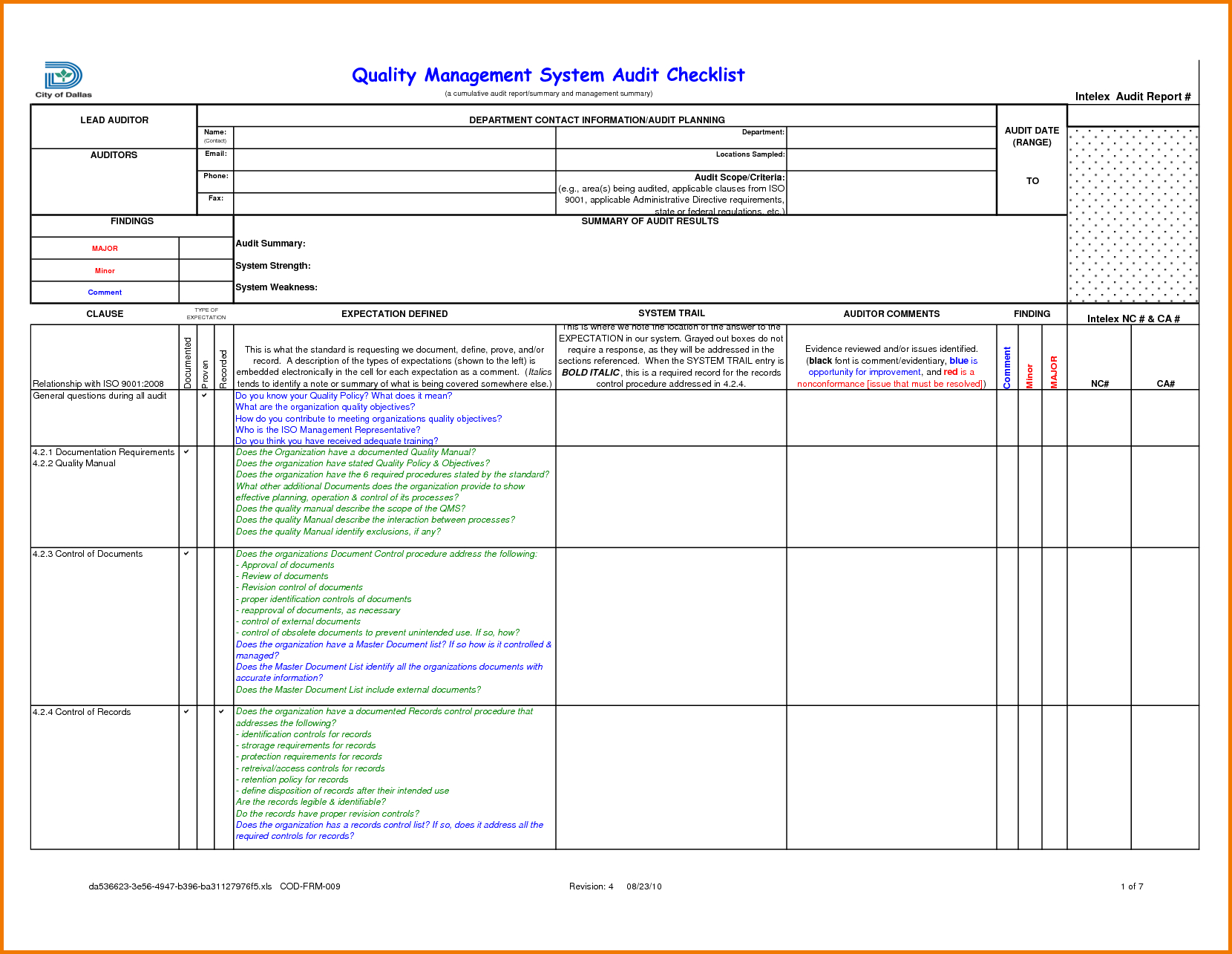 Compliance Audit Report Sample And Audit Findings Template Inside Audit Findings Report Template