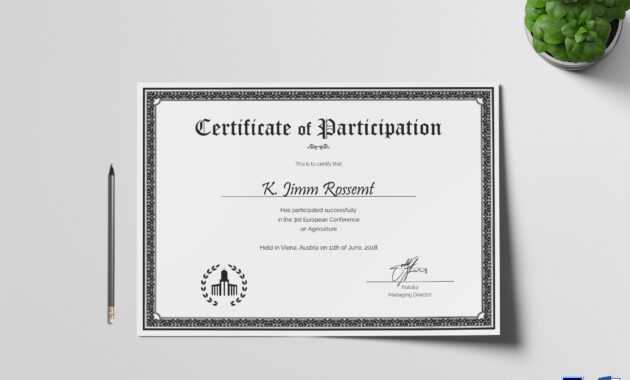 Conference Participation Certificate Template inside Conference Participation Certificate Template