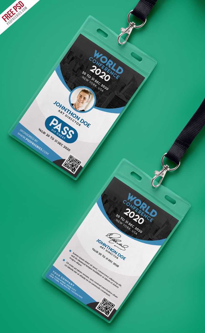 Conference Vip Entry Pass Id Card Template Psd | Psd Print Pertaining To Conference Id Card Template