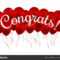 Congrats! Congratulations Vector Banner With Balloons And Within Congratulations Banner Template