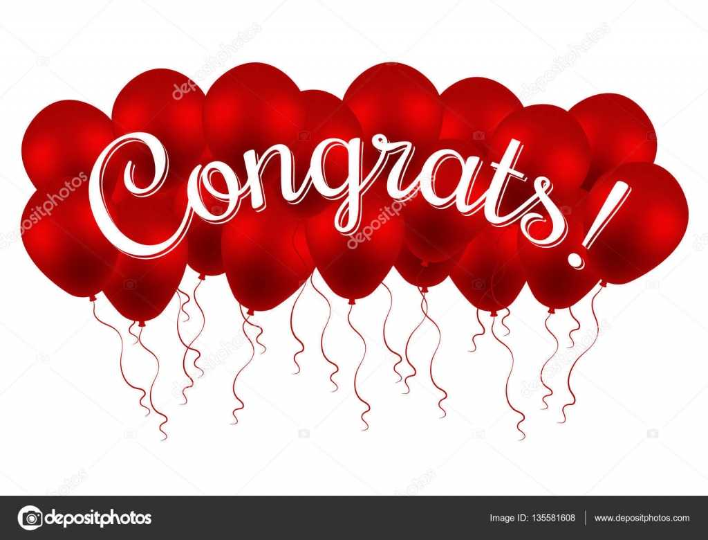Congrats! Congratulations Vector Banner With Balloons And Within Congratulations Banner Template