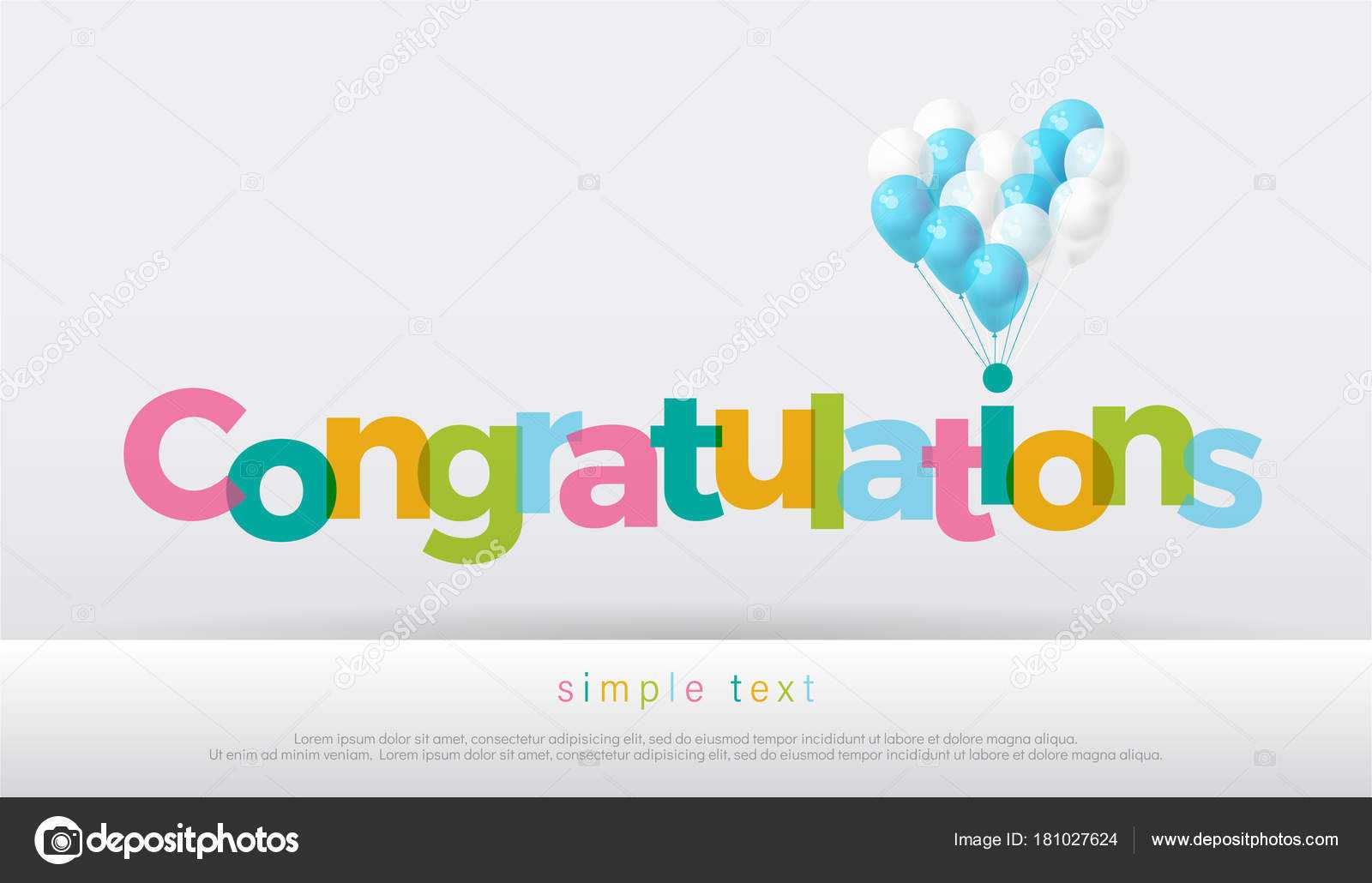 Congratulations Colorful Balloons White Background Regarding Congratulations Banner Template