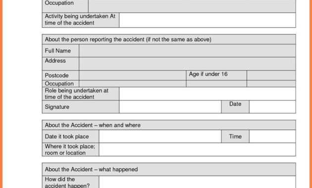 Construction Accident Report Form Sample | Work | Report in Itil Incident Report Form Template