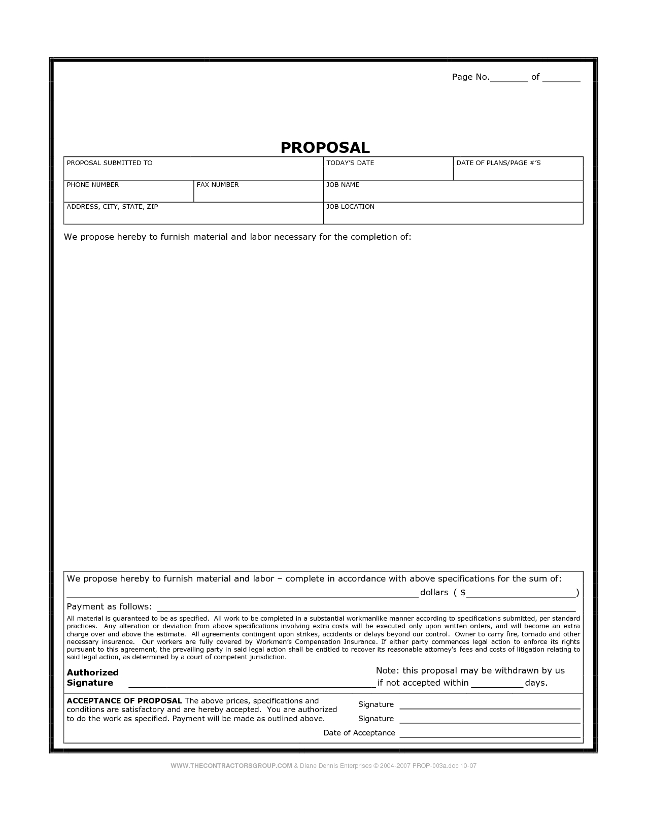 Construction Bid Proposal | Estimate Template, Business In Blank Estimate Form Template