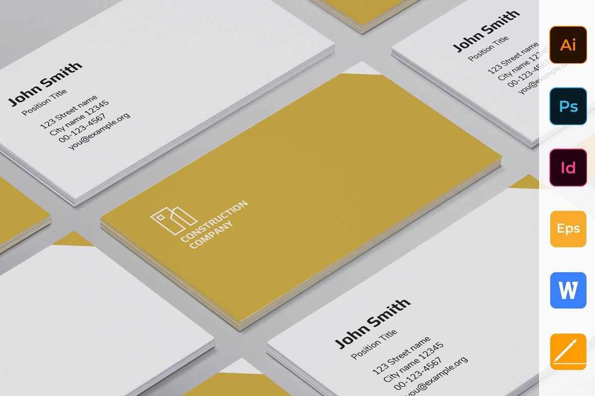 Construction Business Card Template Visiting Design Free With Regard To Construction Business Card Templates Download Free