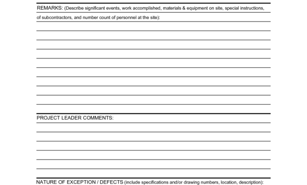 Construction Daily Report Template | Contractors | Report in Daily Work Report Template