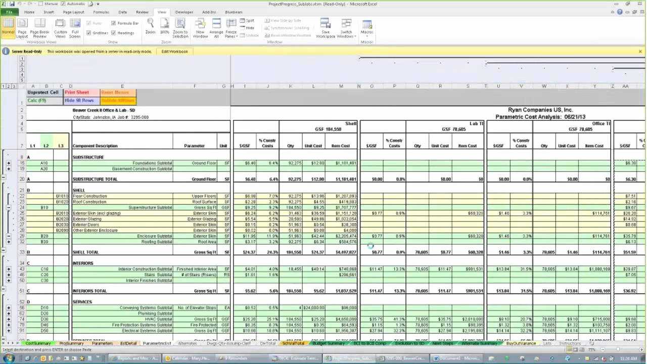 Construction Estimating Spreadsheet Excel Report Templates Pertaining To Construction Cost Report Template