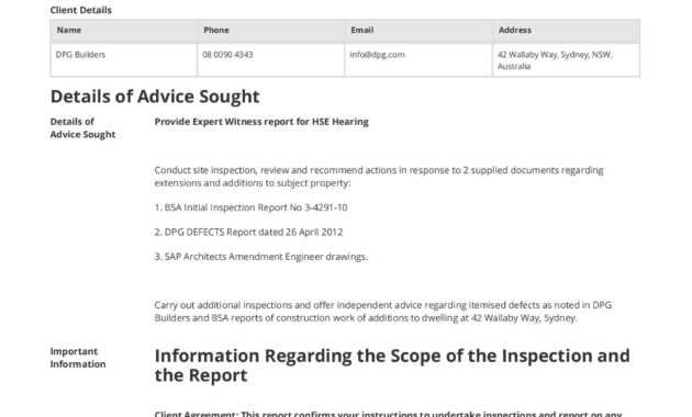 Construction Expert Witness Report Example And Editable Template intended for Expert Witness Report Template