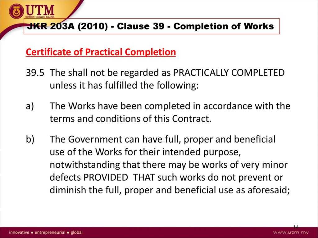 Construction Law And Contract I – Ppt Download With Regard To Practical Completion Certificate Template Jct