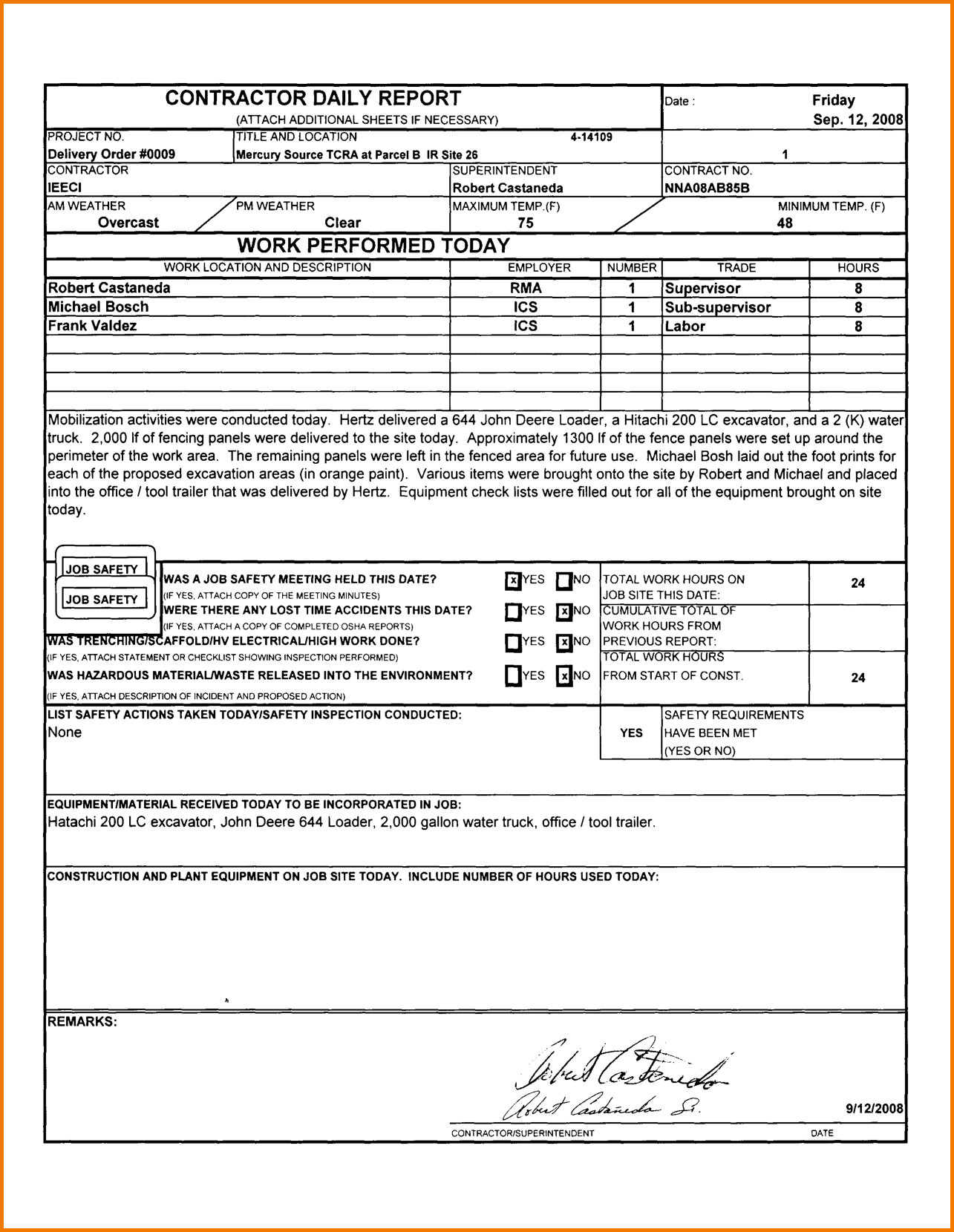Construction Superintendent Daily Log Template Templates New With Regard To Superintendent Daily Report Template