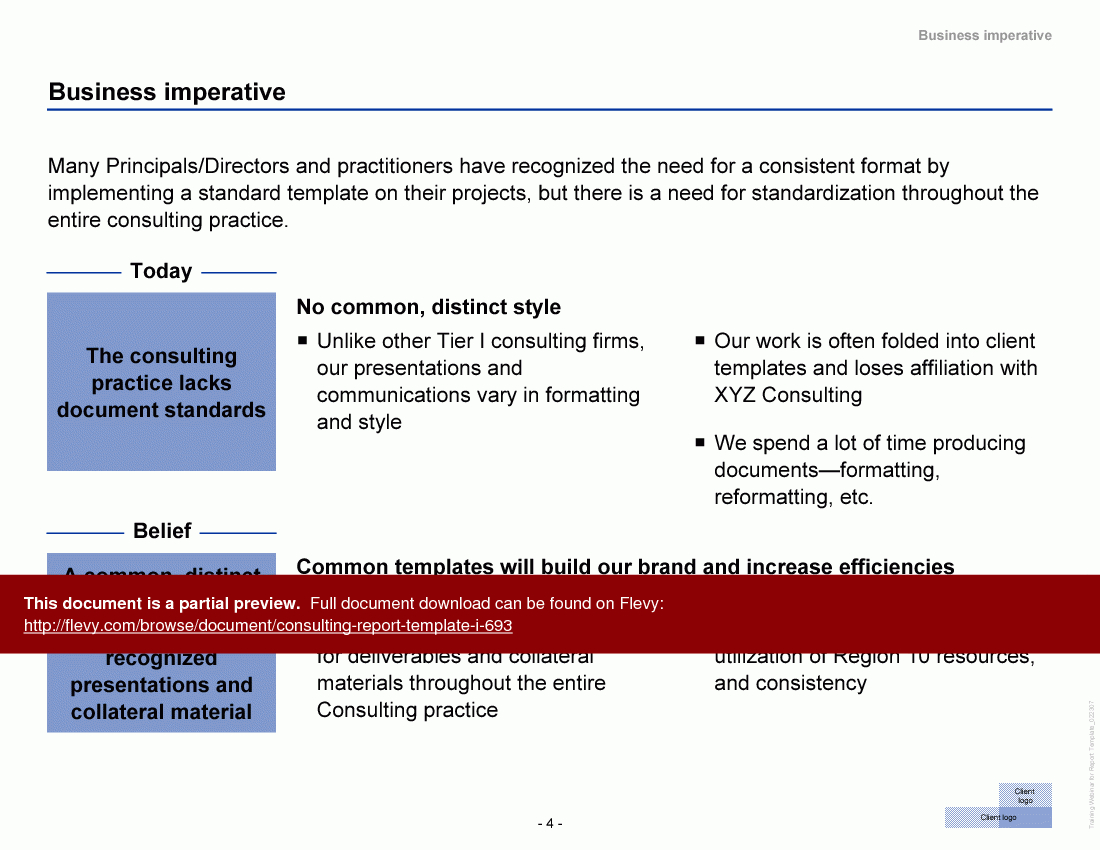 Consulting Report Template I (Powerpoint) With Mckinsey Consulting Report Template