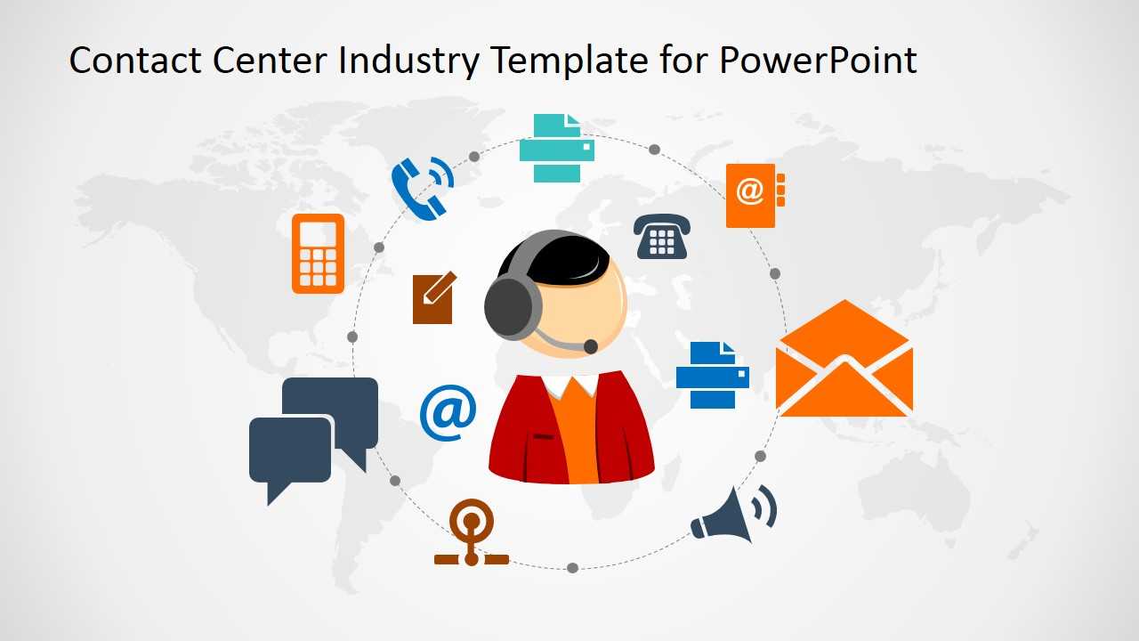 Contact Center Industry Powerpoint Template For Powerpoint Templates For Communication Presentation