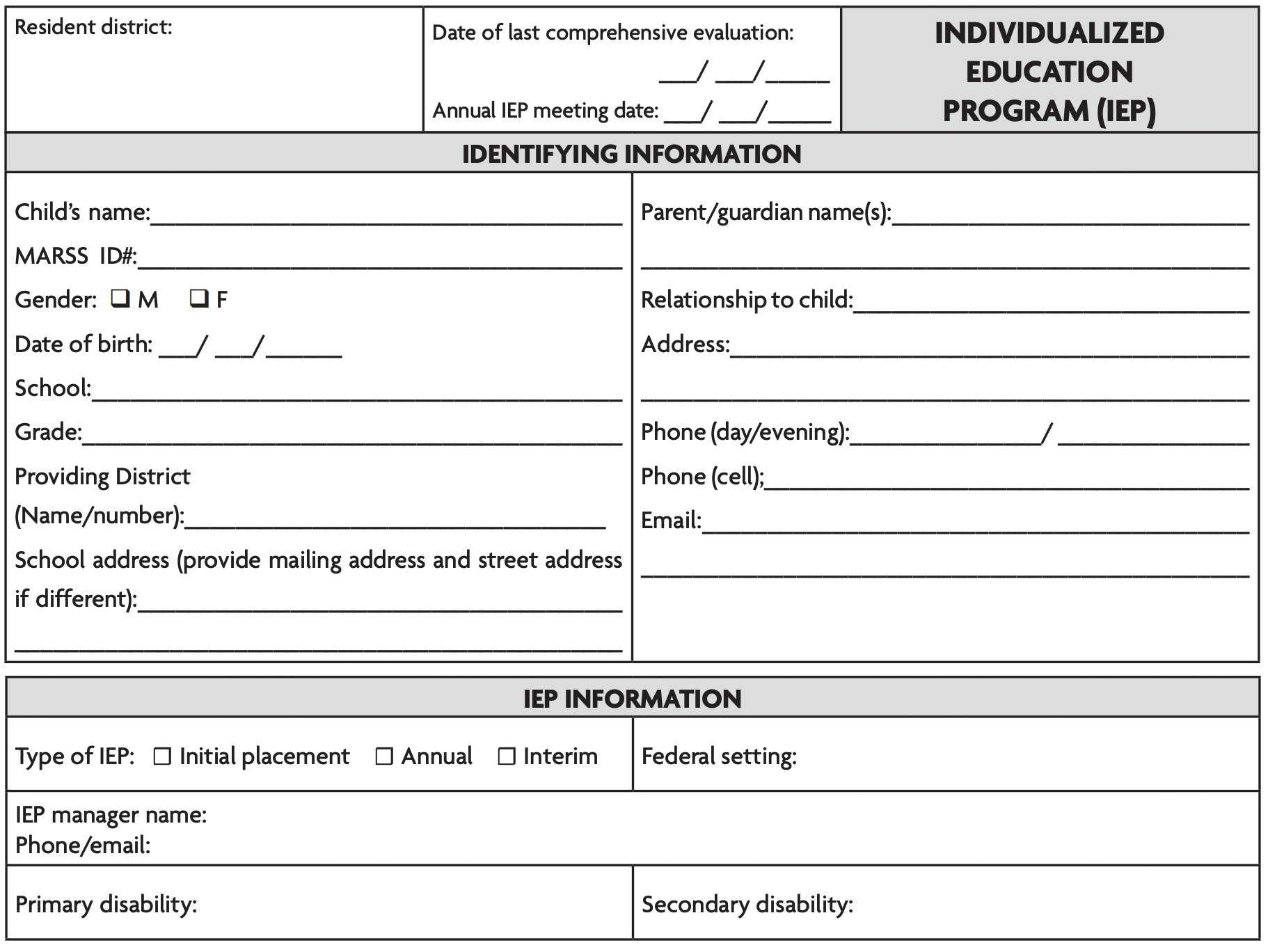 Content Of The Iep – Pacer Center For Summer School Progress Report Template