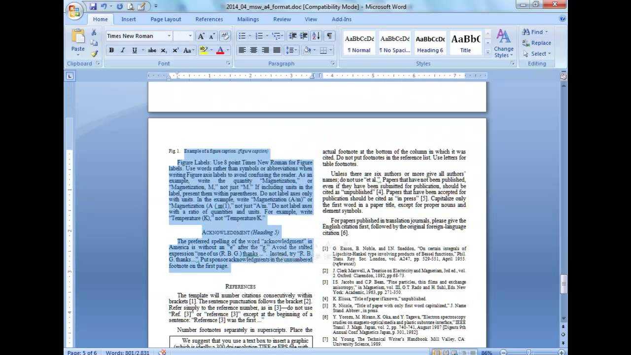 Convert A Paper Into Ieee – Quick Conversion Guide In Ieee Template Word 2007