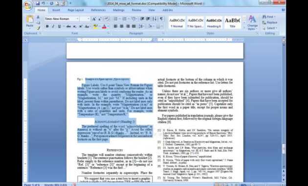 Convert A Paper Into Ieee - Quick Conversion Guide pertaining to Ieee Template Word 2007